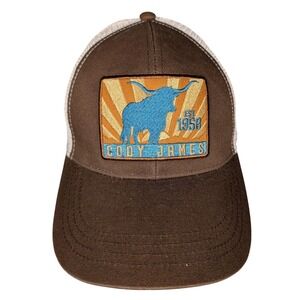 Cody James Brown Tan Mesh Trucker‎ Cap Embroidered Longhorn Patch Snapback
